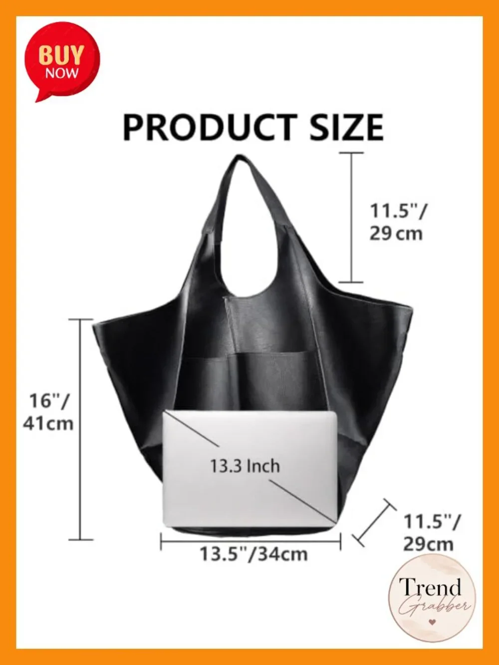 Oversized PU Leather Tote Bag Huge Capacity Work Hobo Purse Handbag Travel
